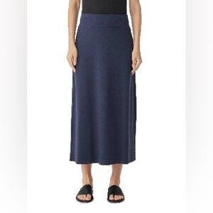 Eileen Fisher Blue Tencel Jersey A-Line Skirt - Large (Size 14-16) - Like New